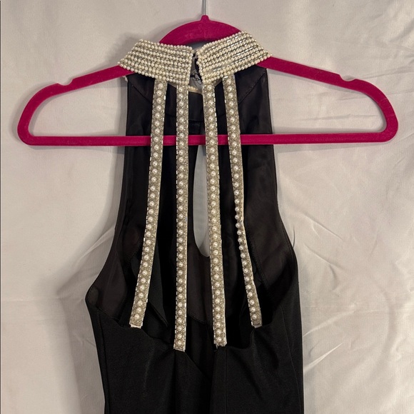 ✨ Alex Evenings Black Beaded Collar Gown – Size 10 ✨ - Picture 7 of 12